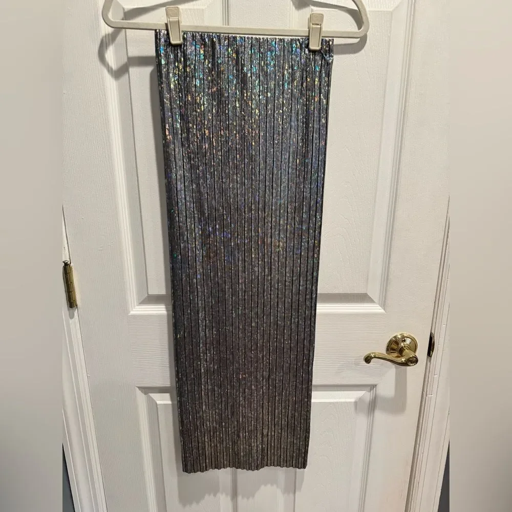 Topshop iridescent pleated  midi skirt US size 2